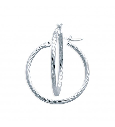 Sterling Silver Rippled Hoop Earrings