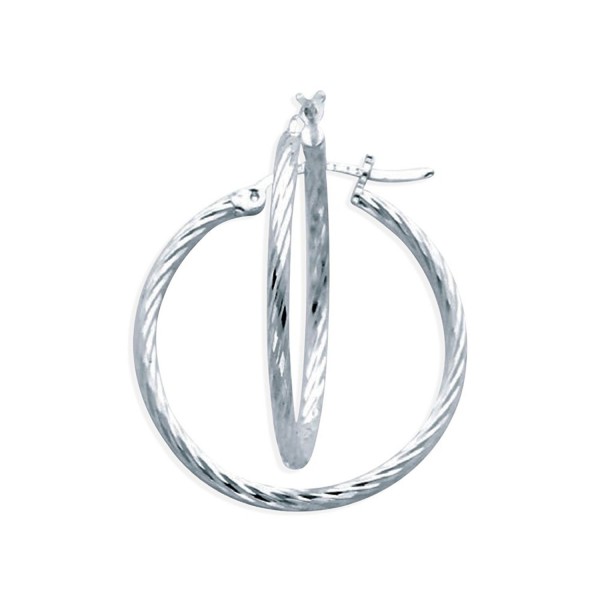 Sterling Silver Rippled Hoop Earrings