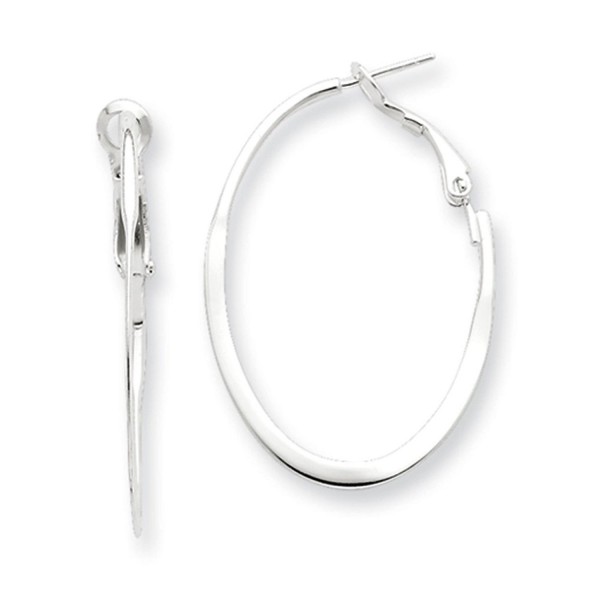 Oval Hoop Earrings Sterling Silver