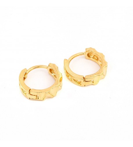 Gold Plated Engraved Polished Earrings