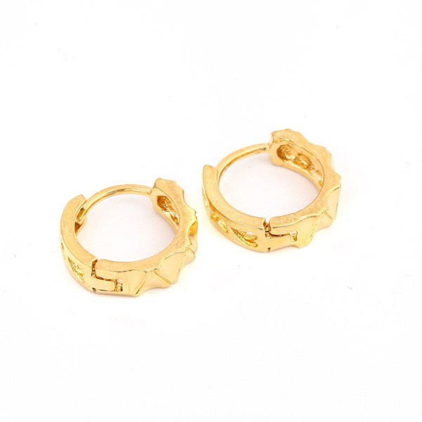 Gold Plated Engraved Polished Earrings