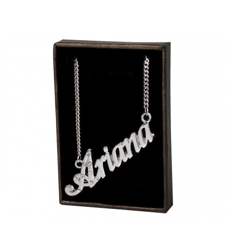 Name Necklace Ariana White Plated