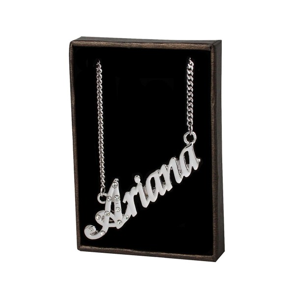 Name Necklace Ariana White Plated