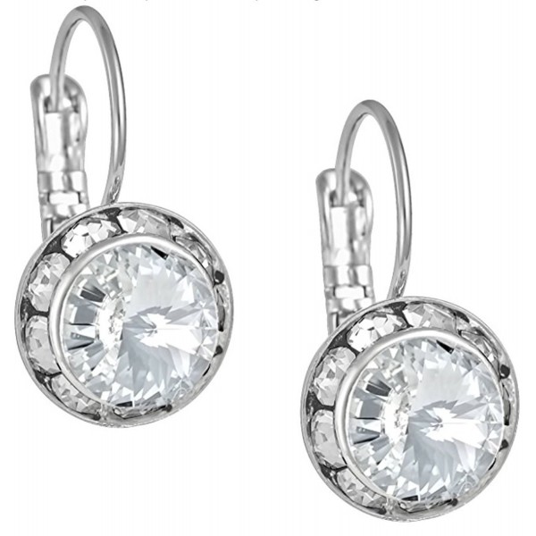 Austrian Crystal Silver Framed Earrings