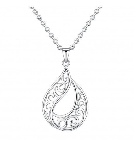 Sterling Filigree Pendant Adjustable Necklace