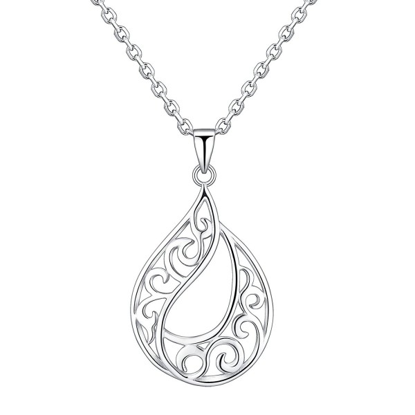 Sterling Filigree Pendant Adjustable Necklace