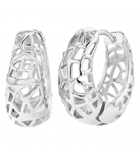 Rhodium Abstract Geometric Openwork Earrings