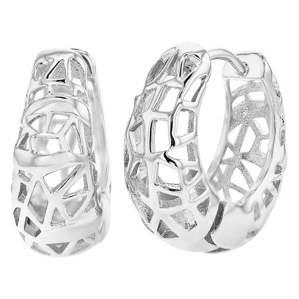 Rhodium Abstract Geometric Openwork Earrings