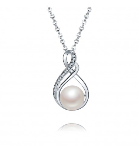 Dancing Sterling Nacklace Zirconia Freshwater