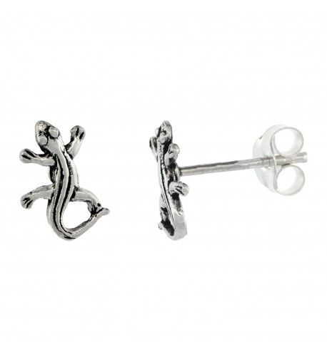 Tiny Sterling Silver Lizard Earrings