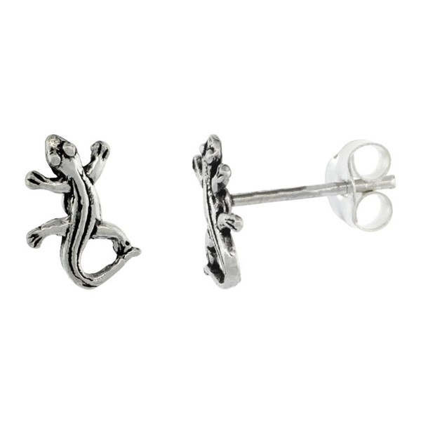 Tiny Sterling Silver Lizard Earrings