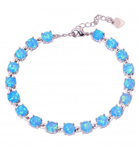 CiNily Created Rhodium Gemstone Bracelet