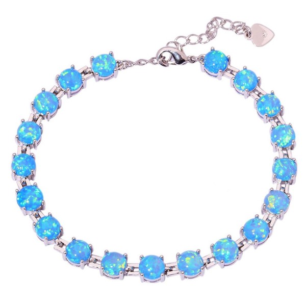 CiNily Created Rhodium Gemstone Bracelet