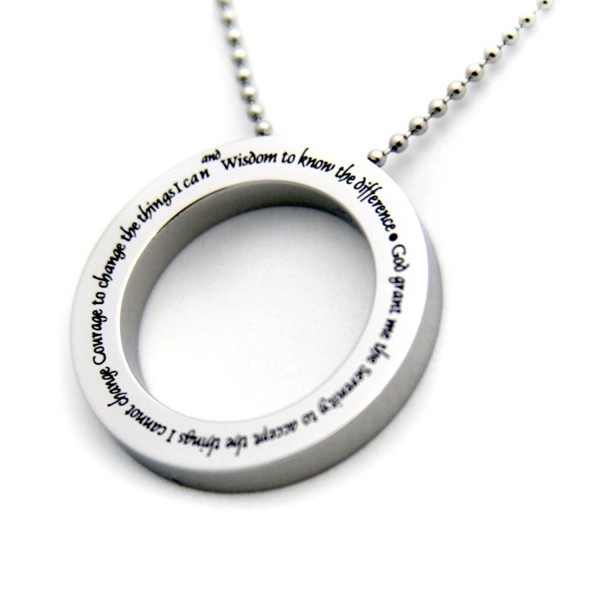 Serenity Prayer Disc Pendant Necklace