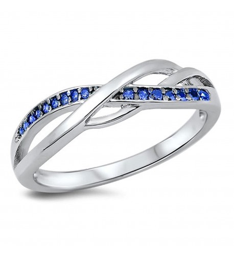 Infinity Simulated Sapphire Sterling Silver