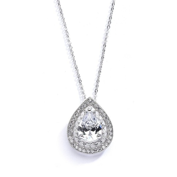 Mariell Pear Shaped Solitaire Necklace Pendant