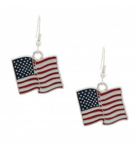 DaisyJewel U S A Flag Dangle Earrings