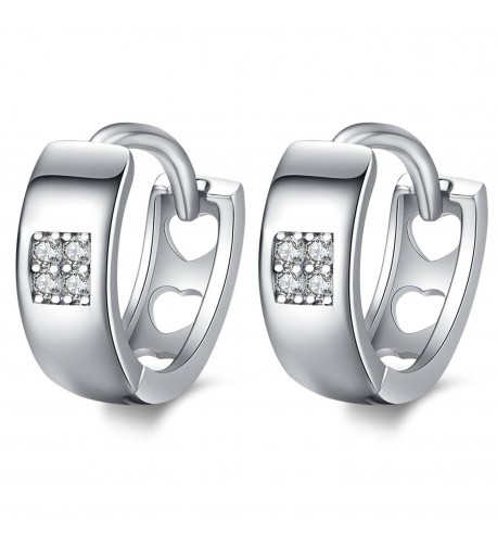 Sterling Silver Zirconia Huggie Earrings