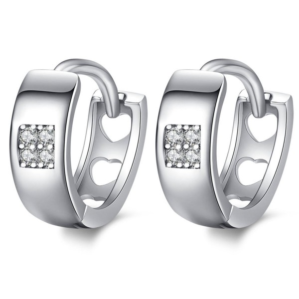 Sterling Silver Zirconia Huggie Earrings