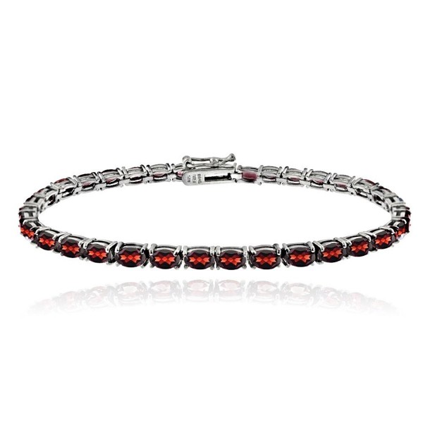 Sterling Silver African Garnet Bracelet