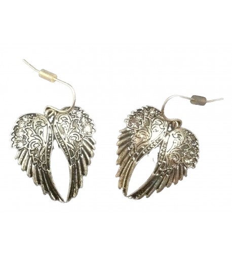 Burnished Silver Rhodium Feather Earrings