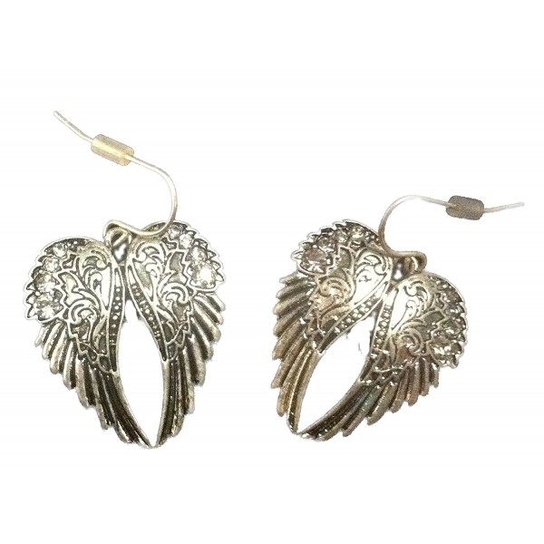 Burnished Silver Rhodium Feather Earrings