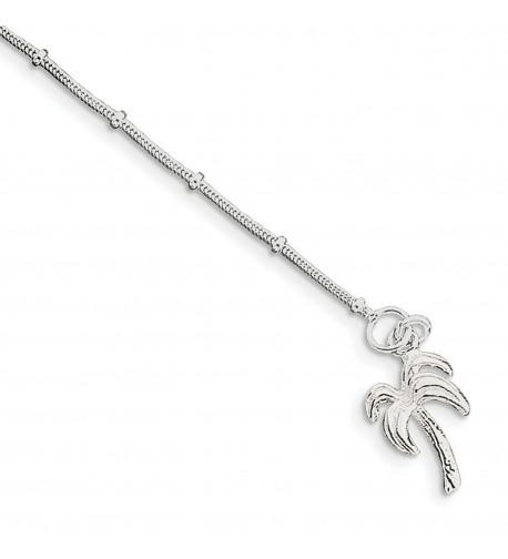 Sterling Silver Palm Anklet Length