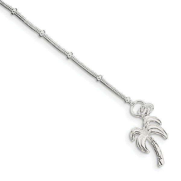 Sterling Silver Palm Anklet Length