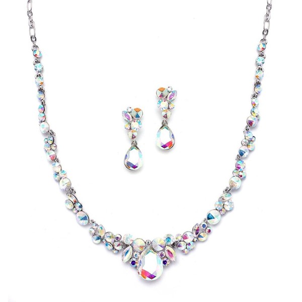 Mariell Glistening Iridescent Necklace Bridesmaid