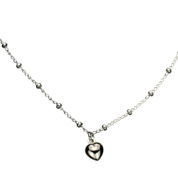 Sterling Silver Heart Station Nickel