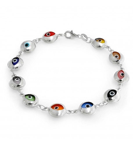 Sterling Silver Multicolor Evil Bracelet