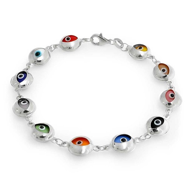 Sterling Silver Multicolor Evil Bracelet