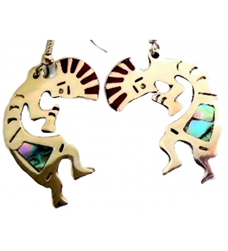 Kokopeli Southwest Dangle Earrings Abalone