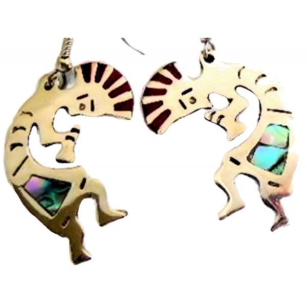 Kokopeli Southwest Dangle Earrings Abalone