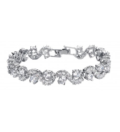 Platinum Zirconia Bracelet Wedding Jewelry