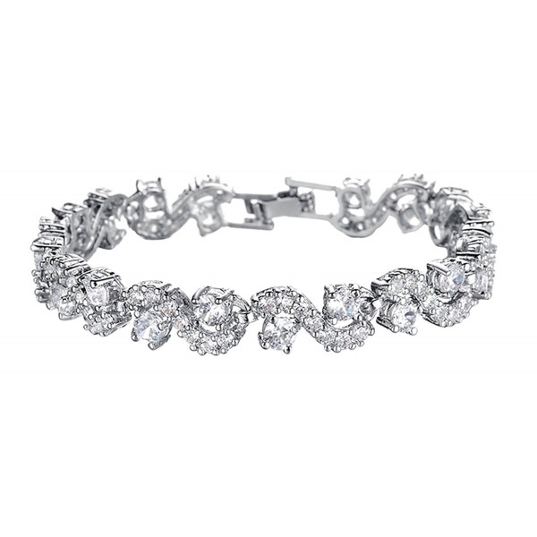 Platinum Zirconia Bracelet Wedding Jewelry