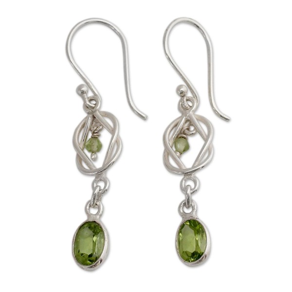 NOVICA Peridot Sterling Silver Earrings