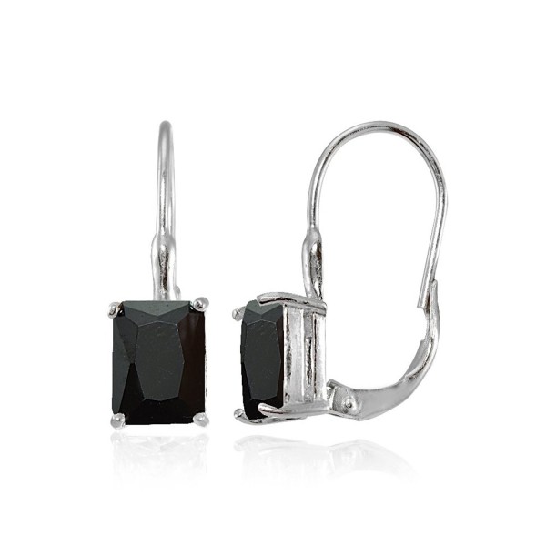 Sterling Zirconia Emerald Cut Leverback Earrings Sterling Zirconia Emerald Cut Leverback Earrings