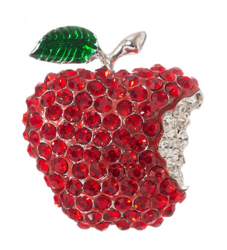 Apple Teacher Brooch Crystal Accents