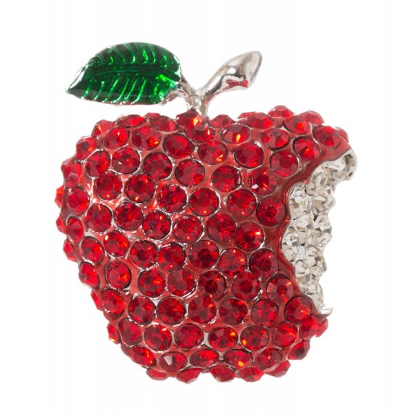 Apple Teacher Brooch Crystal Accents