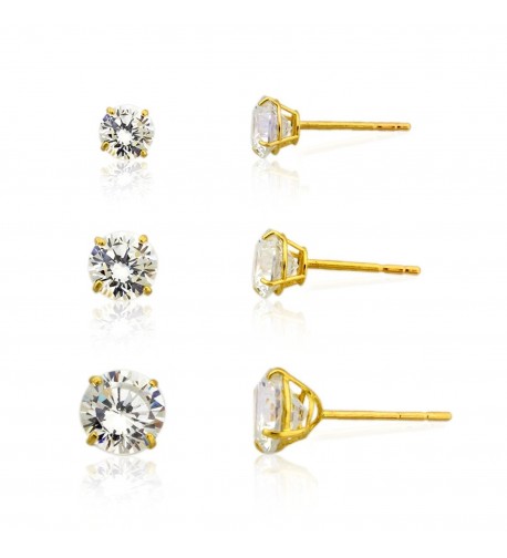 3 pair Round Cubic Zirconia Earring