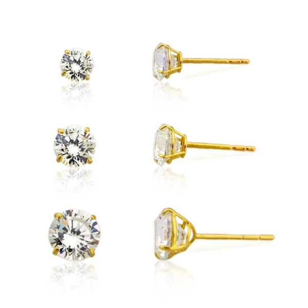 3 pair Round Cubic Zirconia Earring