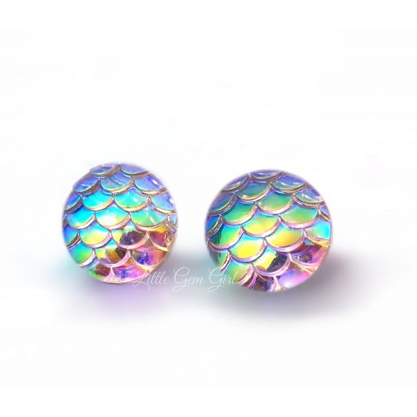 Changing Iridescent Earrings Stainless Titanium