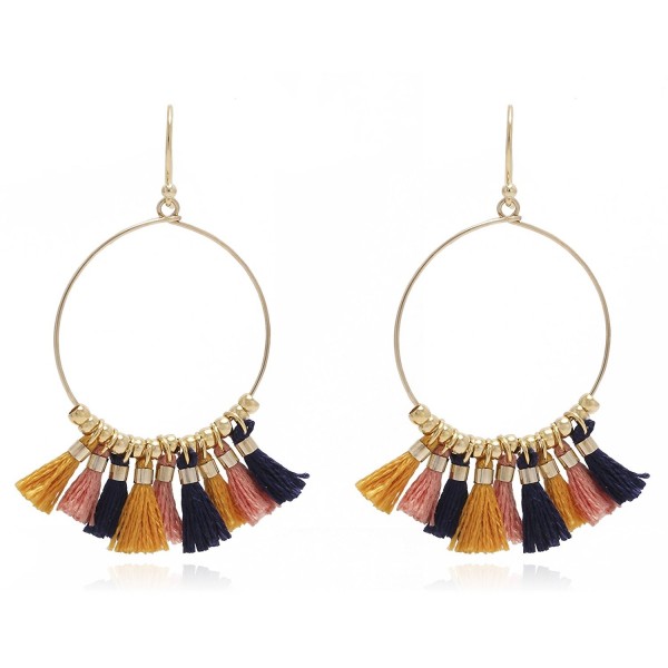 Bohemian Colored Tassel Statement Earrings