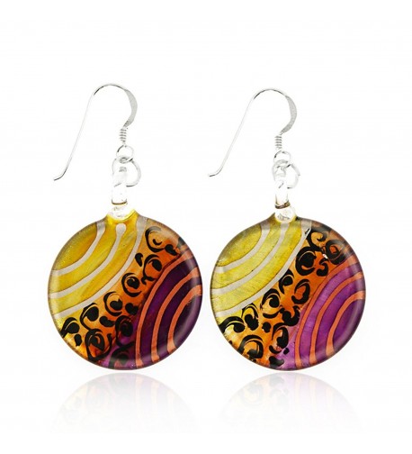 Sterling Silver Painted Murano Earrings