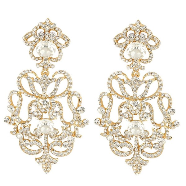 EVER FAITH Austrian Chandelier Gold Tone EVER FAITH Austrian Chandelier Gold Tone