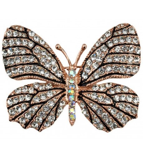 QTMY Colorful Rhinestone Butterfly Brooches