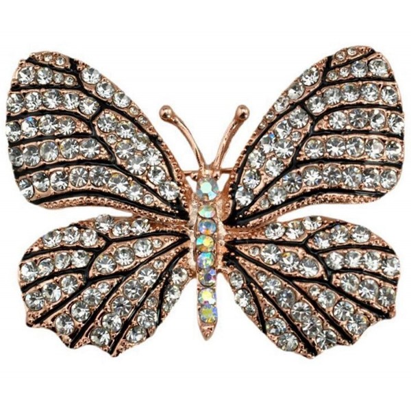 QTMY Colorful Rhinestone Butterfly Brooches