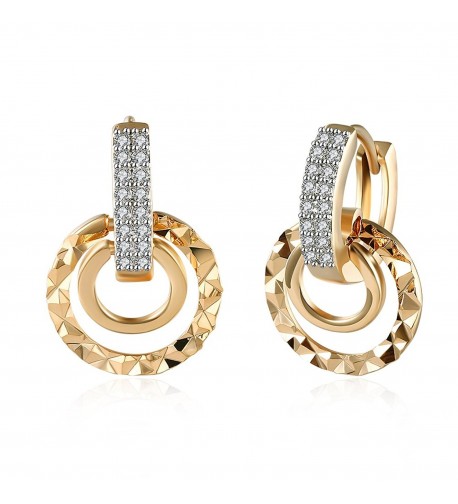 Plated Double Dangle Earrings Zirconia