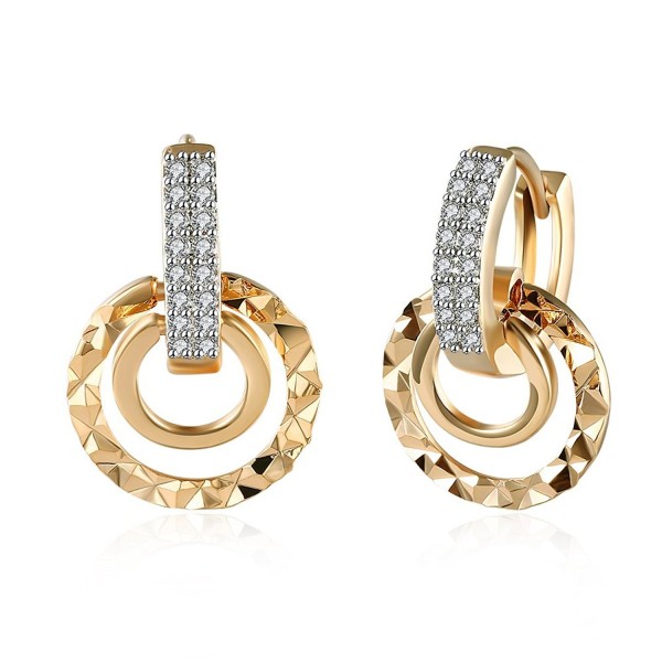 Plated Double Dangle Earrings Zirconia